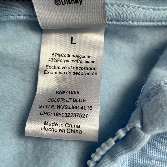 Disney Ladies Lilo and Stitch Sweatshirt Zip Up Hoodie Size Large - Picture 5 of 5